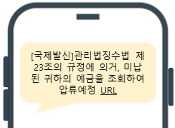 최근 국세청 ‘체납세액 징수’등 정부 사칭 미끼문자(스미싱)와 해킹메일 주의!